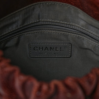 Chanel Crumpled Calfskin Quilted Medium Elastic Flap Bordeaux 6 of 9