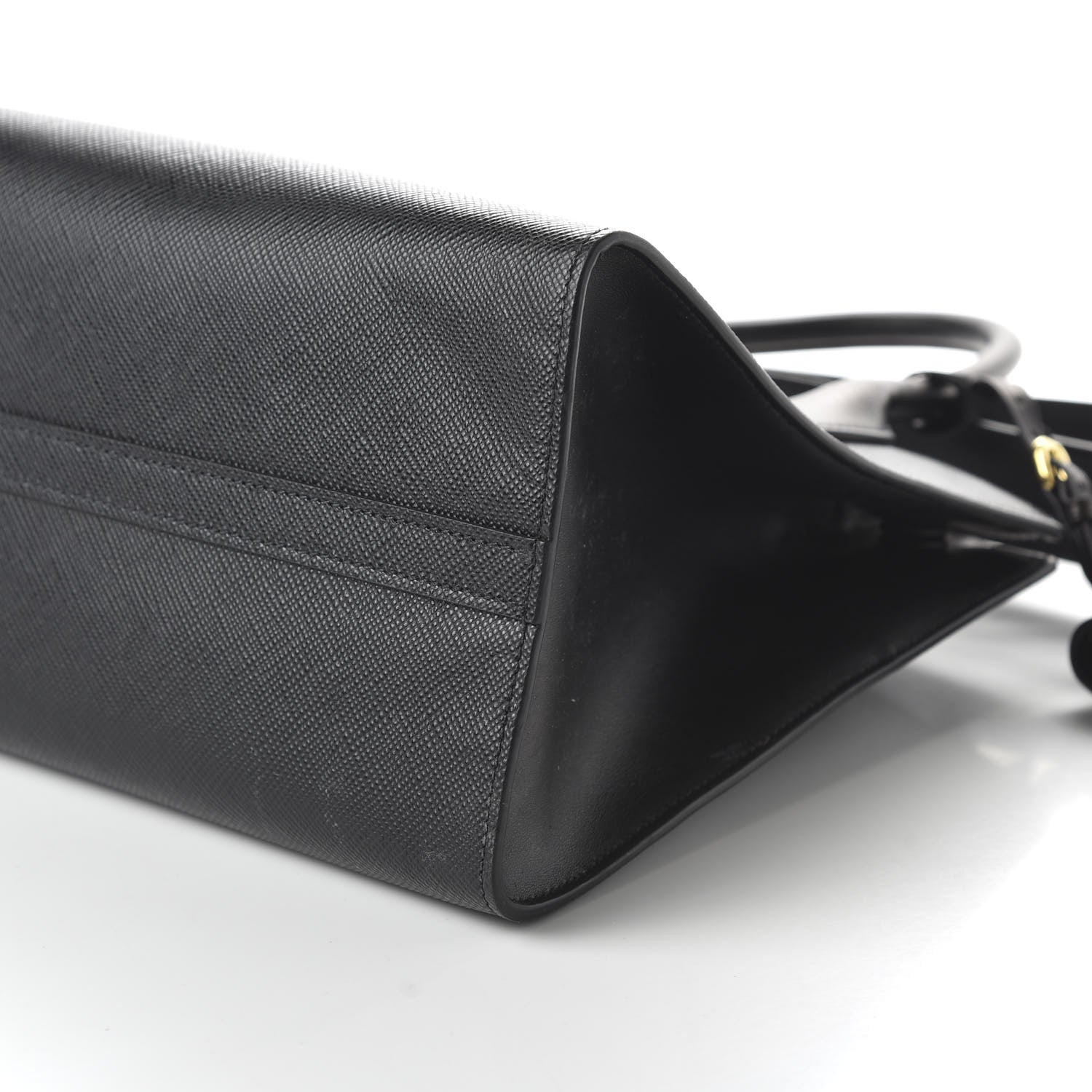 Prada Saffiano Cuir Calfskin Medium Monochrome Top Handle Tote Black 8 of 10