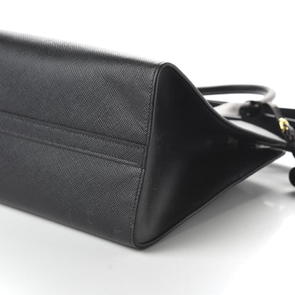 Prada Saffiano Cuir Calfskin Medium Monochrome Top Handle Tote Black 8 of 10