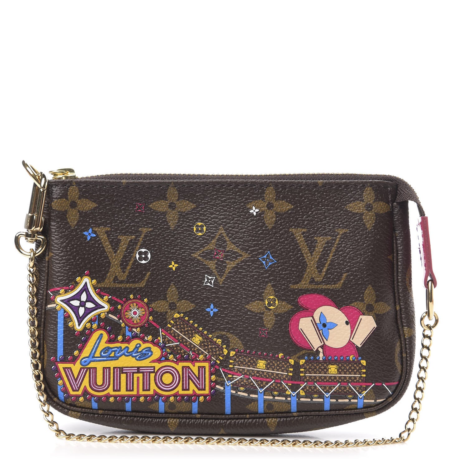 Louis Vuitton Monogram 2020 Christmas Animation Roller Coaster Mini Pochette Accessories Pivoine 1 of 17