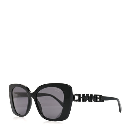 Chanel Acetate Strass Polarized Square Sunglasses 5422-B Black Black 1 of 7