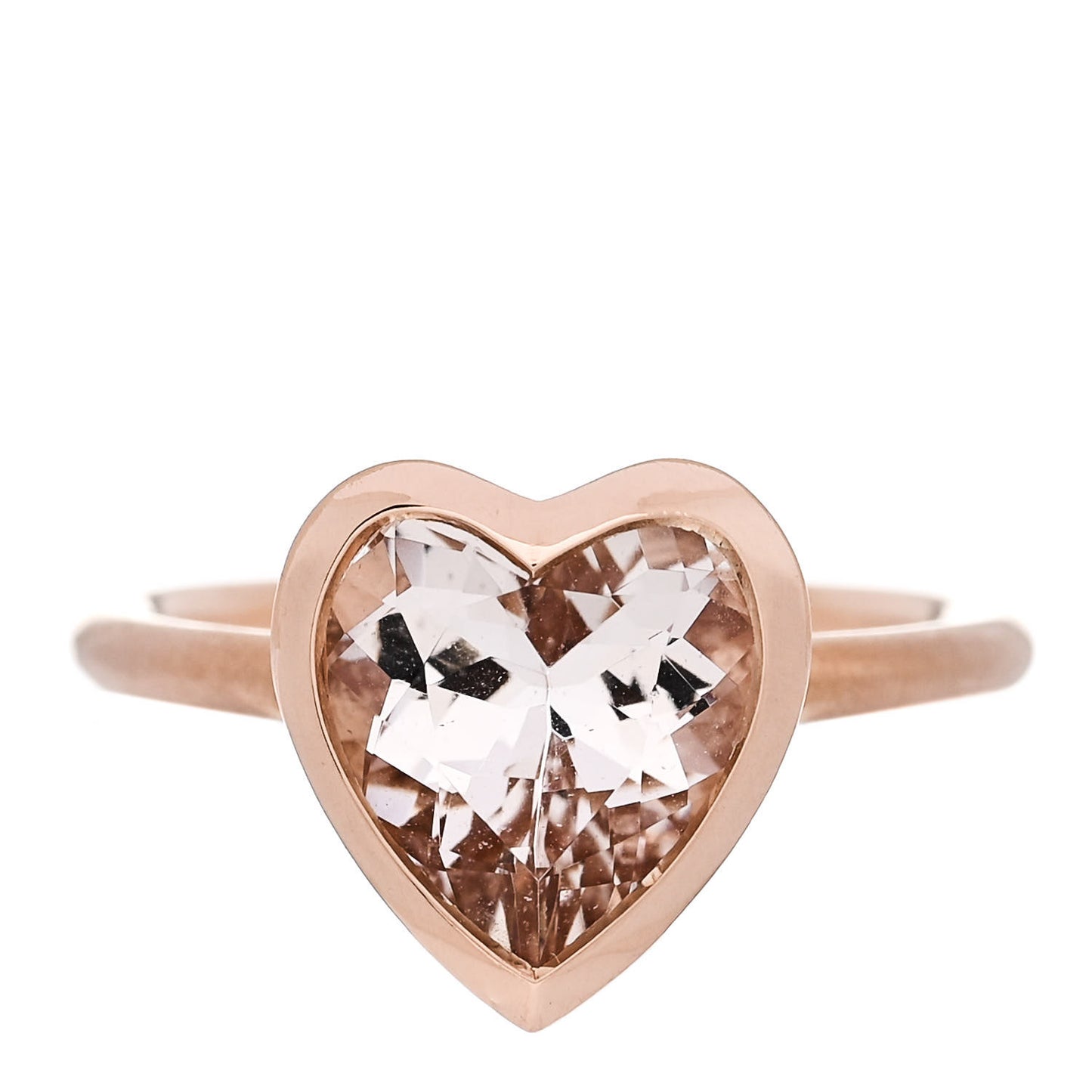 18K Pink Gold Morganite Heart Ring 54 7