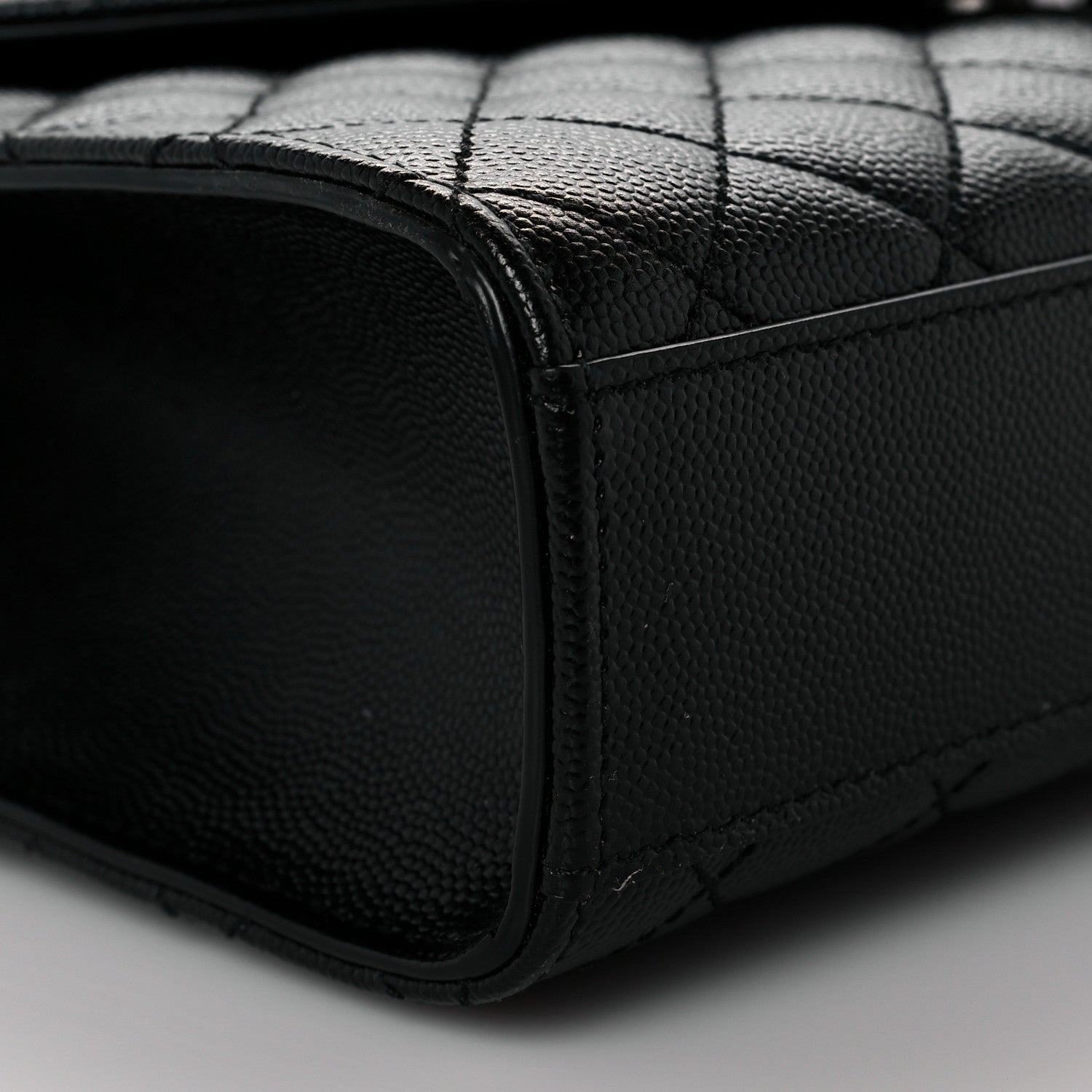 Saint Laurent Grain De Poudre Textured Mixed Matelasse Triquilt Medium Monogram Satchel Black 8 of 9