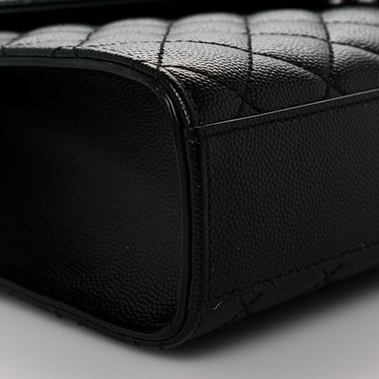 Saint Laurent Grain De Poudre Textured Mixed Matelasse Triquilt Medium Monogram Satchel Black 8 of 9