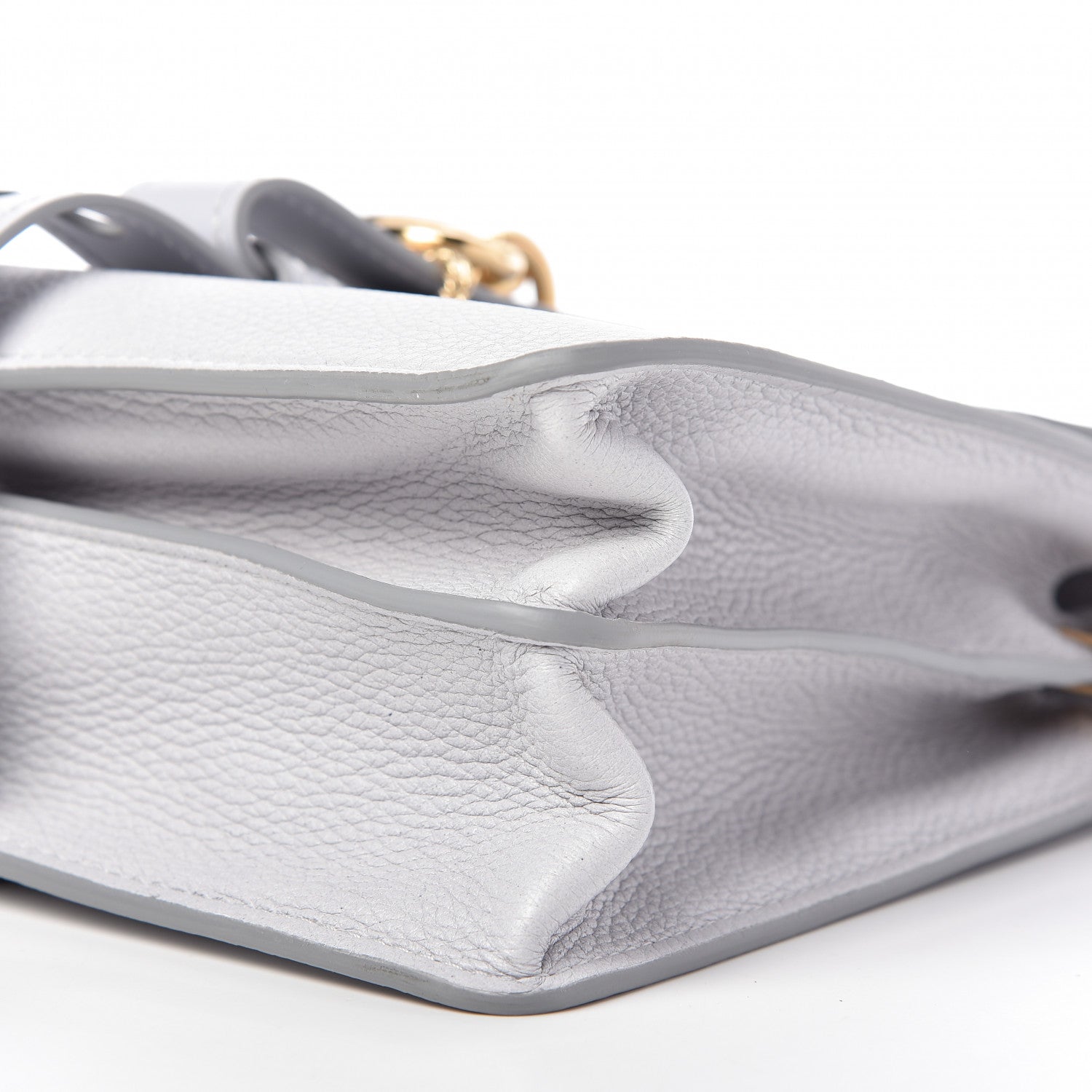 Chloe Shiny Grained Calfskin Medium Aby Day Shoulder Bag Airy Grey 7 of 8