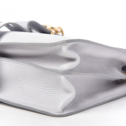 Chloe Shiny Grained Calfskin Medium Aby Day Shoulder Bag Airy Grey 7 of 8