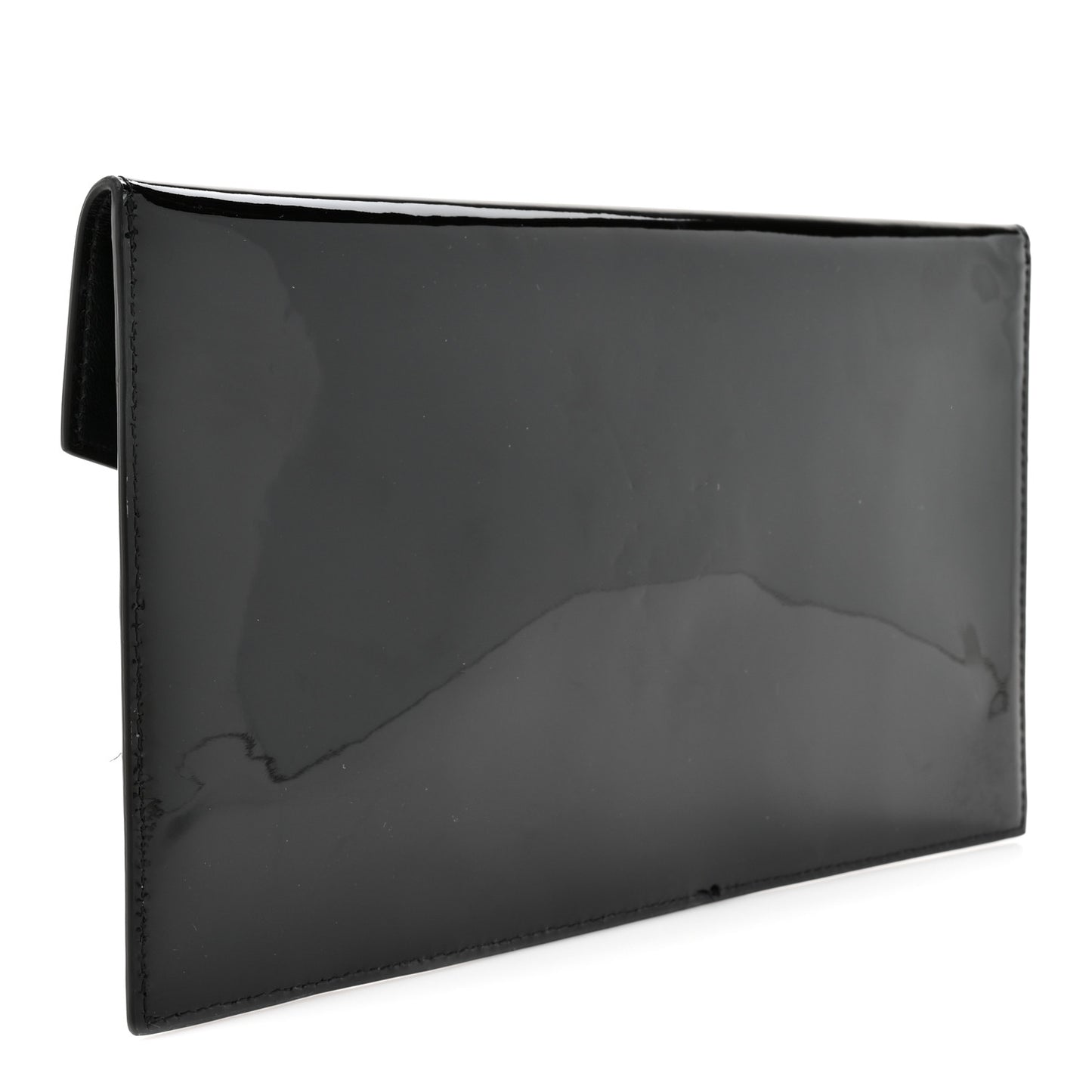 Patent Calfskin Monogram Uptown Clutch Black