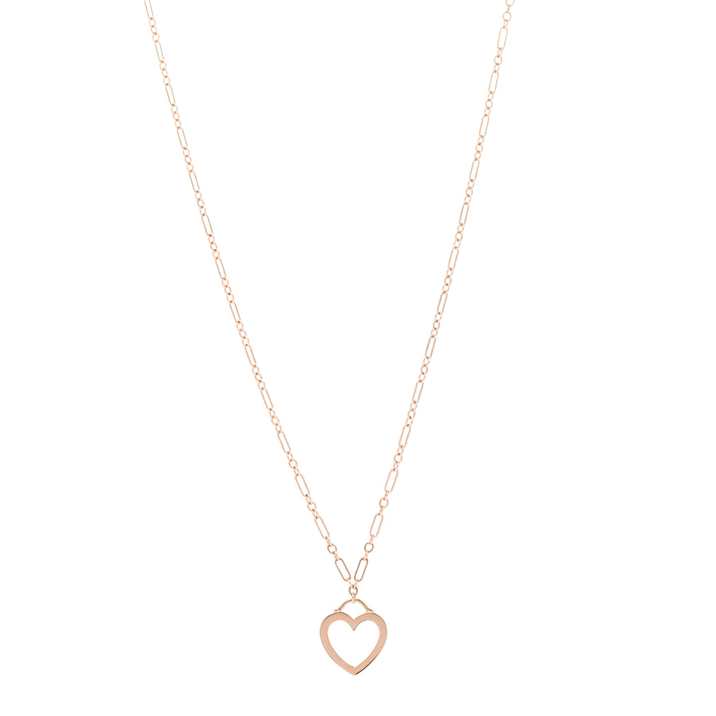 18K Rose Gold Small Sentimental Heart Pendant Necklace