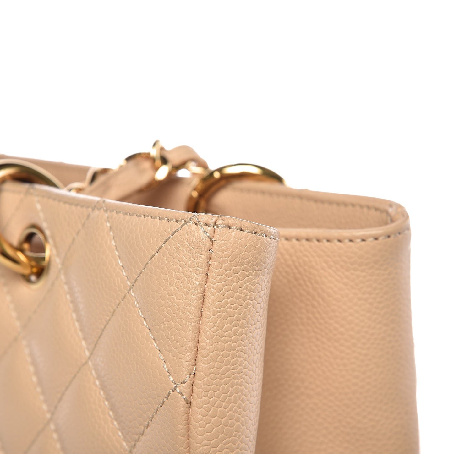 Caviar Quilted Grand Shopping Tote GST Beige Clair