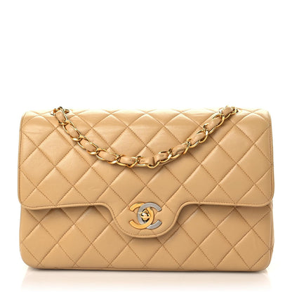 Chanel Lambskin Quilted Small Double Flap Beige 1 of 19