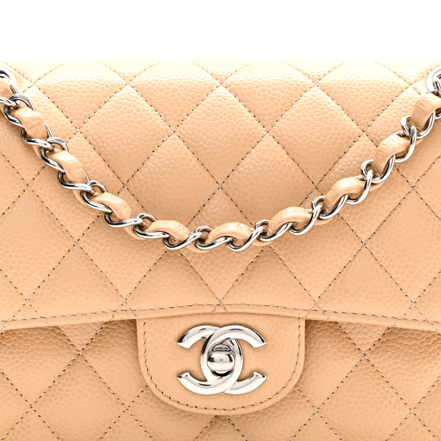 Chanel Caviar Quilted Small Double Flap Beige 8 of 11