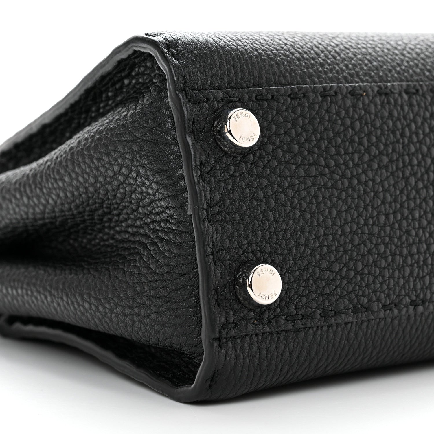 Fendi Cuoio Romano Selleria Bi-Color Mini Peekaboo Iconic Satchel Black Mou 8 of 10