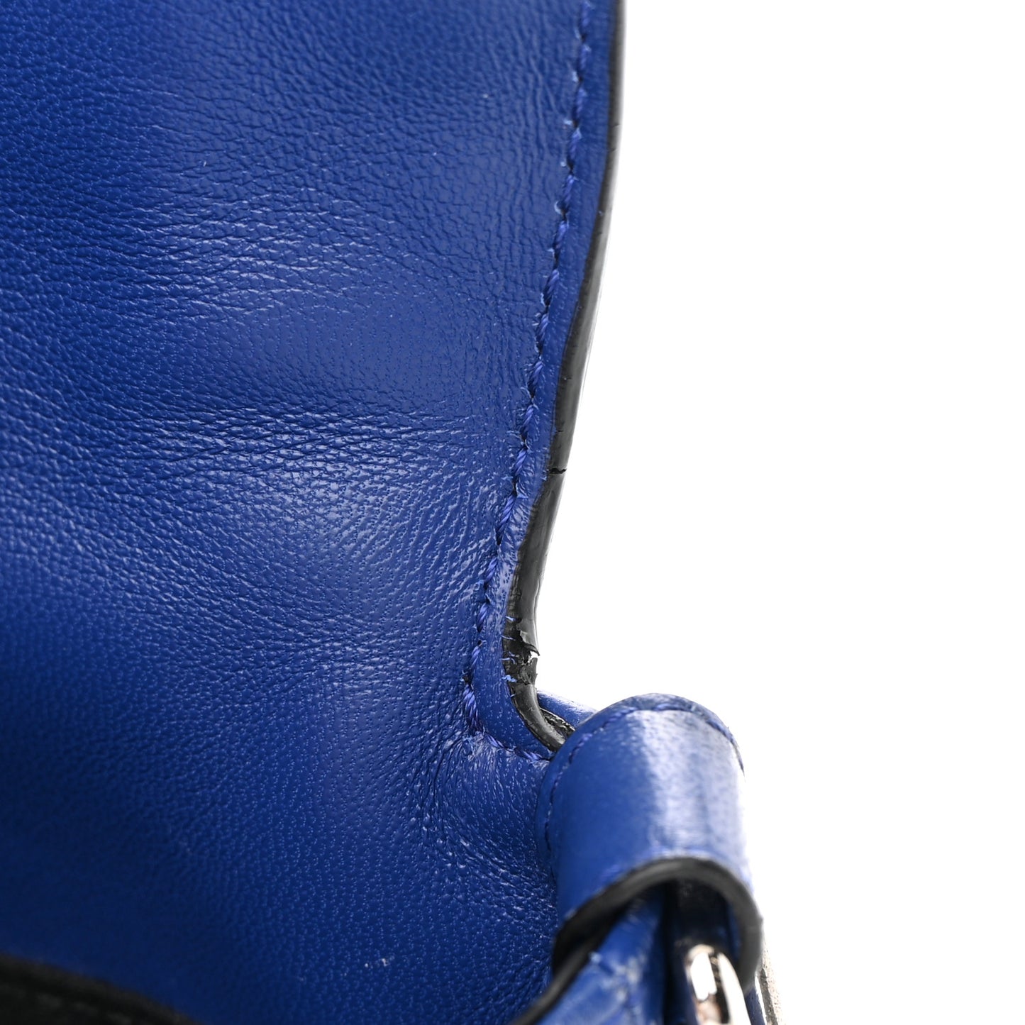 Nappa FF 1974 Embossed Belt Baguette Bag Blue Neon