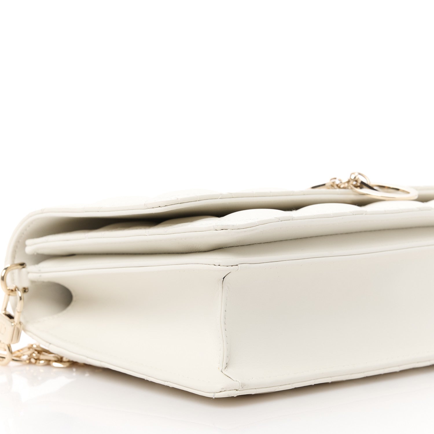 Christian Dior Lambskin Cannage My Dior Top Handle Bag White 9 of 11