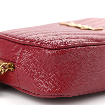 Saint Laurent Grain De Poudre Matelasse Monogram Mini Lou Camera Bag Opyum Red 9 of 11