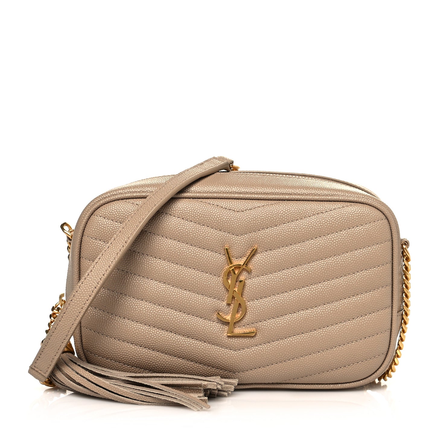Grain De Poudre Matelasse Monogram Mini Lou Camera Bag Dark Beige
