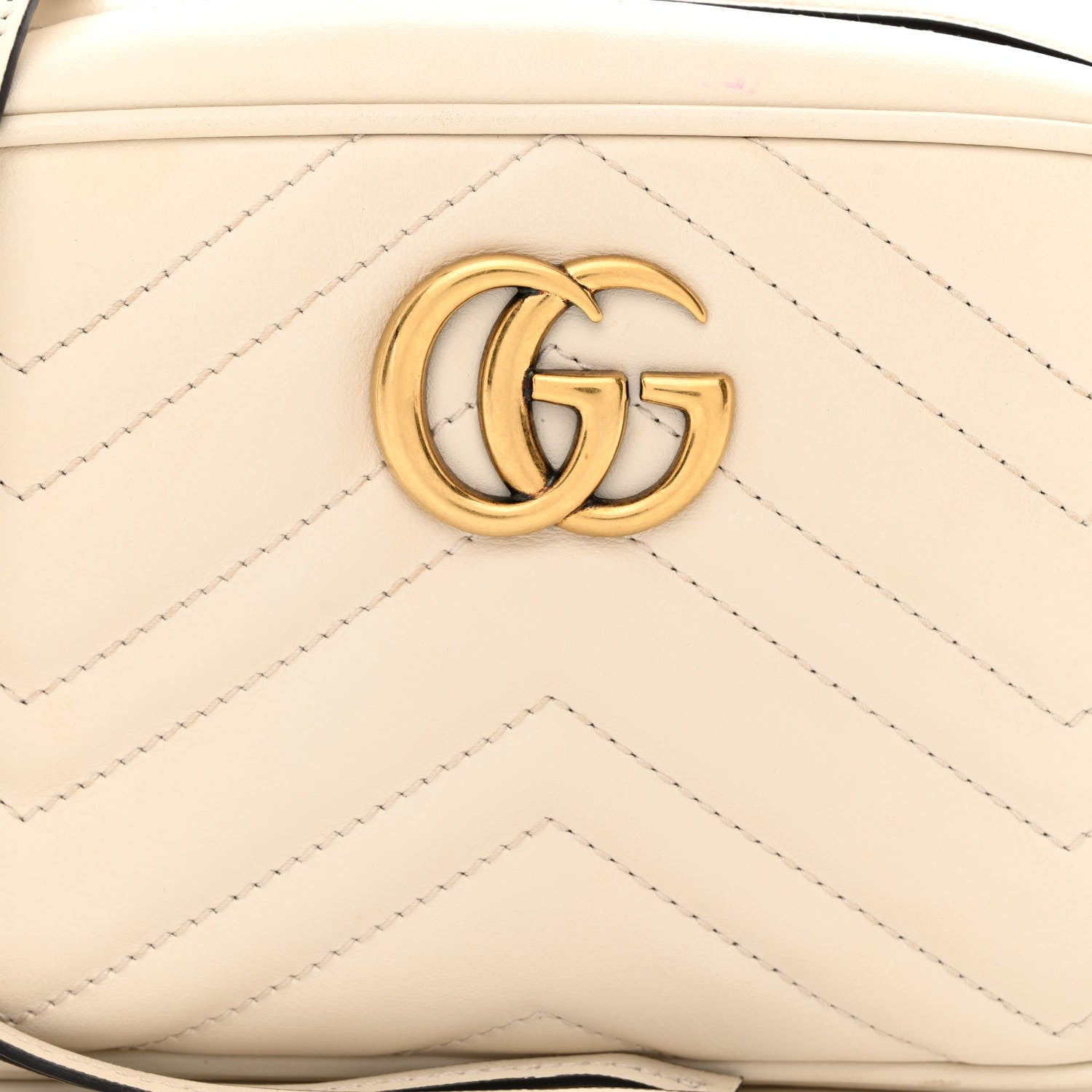 Gucci Calfskin Matelasse Mini GG Marmont Chain Shoulder Bag White 8 of 11