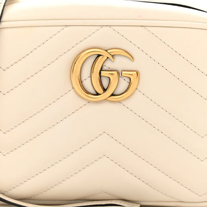 Gucci Calfskin Matelasse Mini GG Marmont Chain Shoulder Bag White 8 of 11