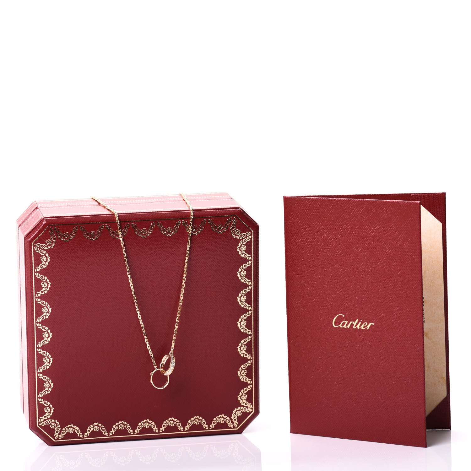 Cartier 18K Yellow Gold Diamond Interlocking LOVE Necklace 7 of 7