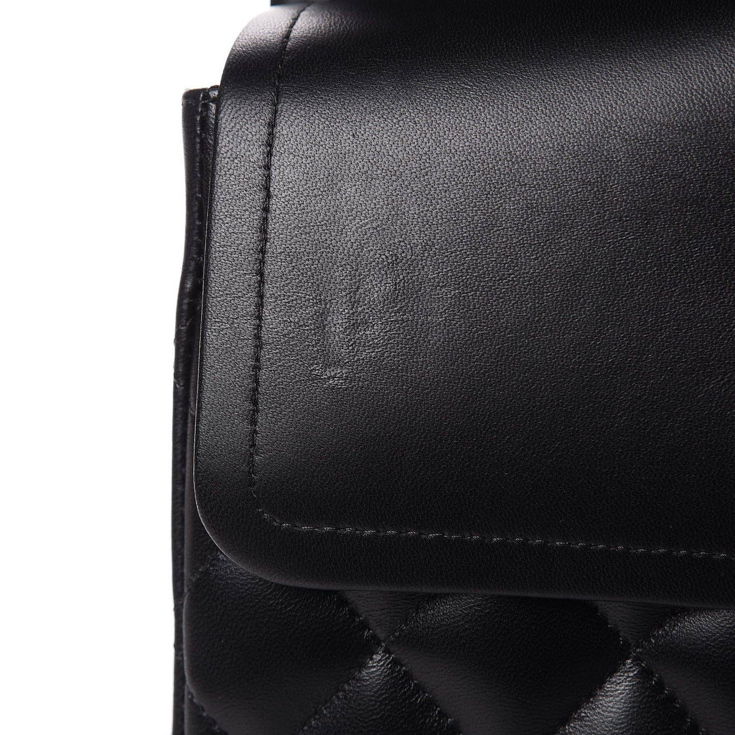 Lambskin Quilted Jumbo Double Flap Black