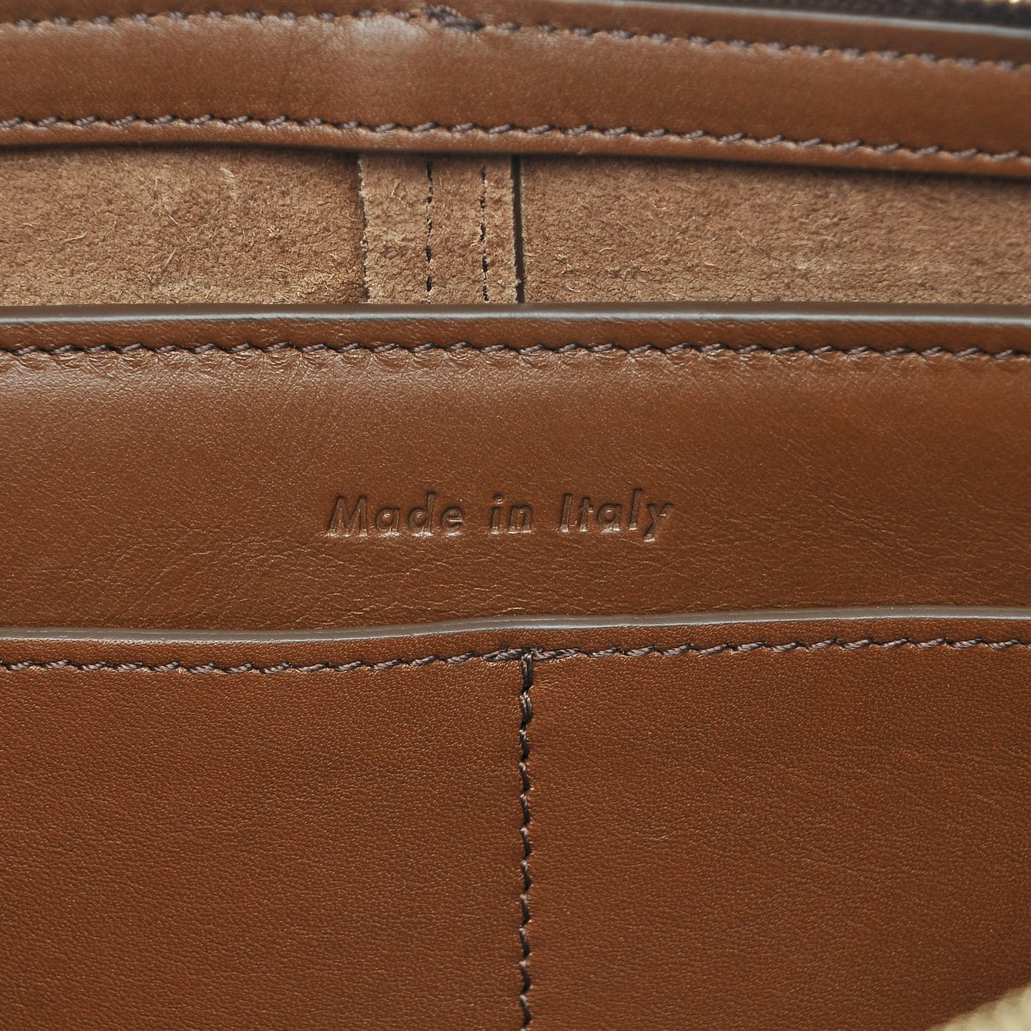 Natural Calfskin Tri-Fold Clutch on Chain Havana