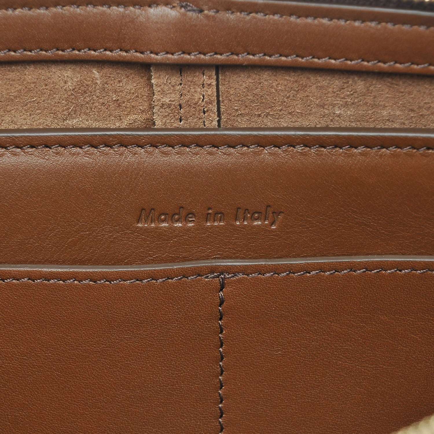 Celine Natural Calfskin Tri-Fold Clutch on Chain Havana 6 of 9