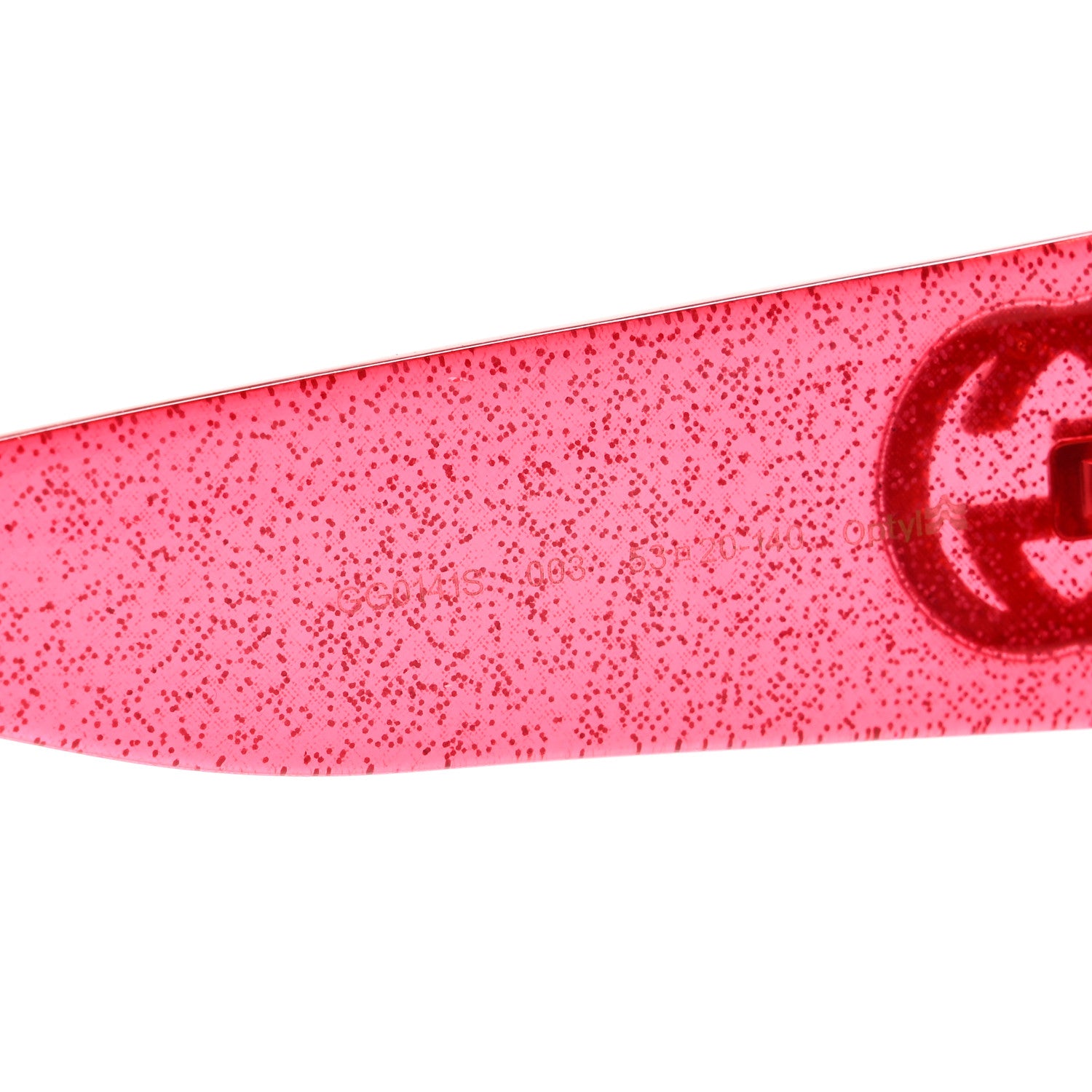 Gucci Acetate Square Frame Glitter GG0141S Sunglasses Pink 6 of 8
