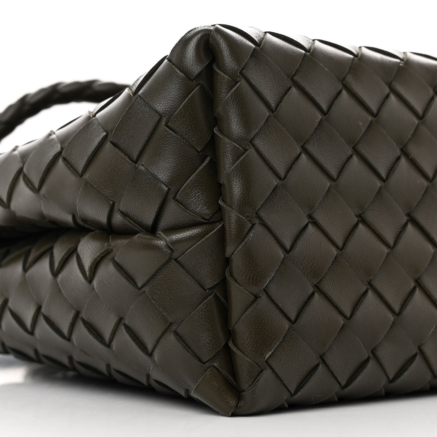 Nappa Intrecciato Medium Andiamo Shoulder Bag Kaki
