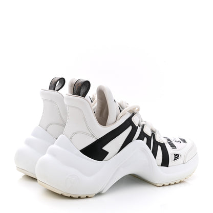 Louis Vuitton X FORNASETTI Calfskin Technical Nylon LV Archlight Sneaker 38.5 Black 4 of 15