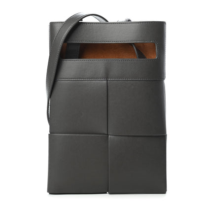 Bottega Veneta Lambskin Maxi Intrecciato Messenger Dark Grey 1 of 9