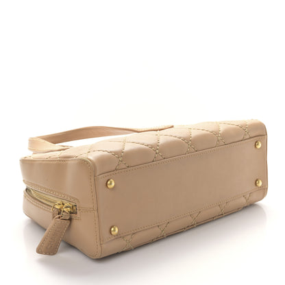 Chanel Calfskin Wild Stitch Top Handle Bag Beige 4 of 9