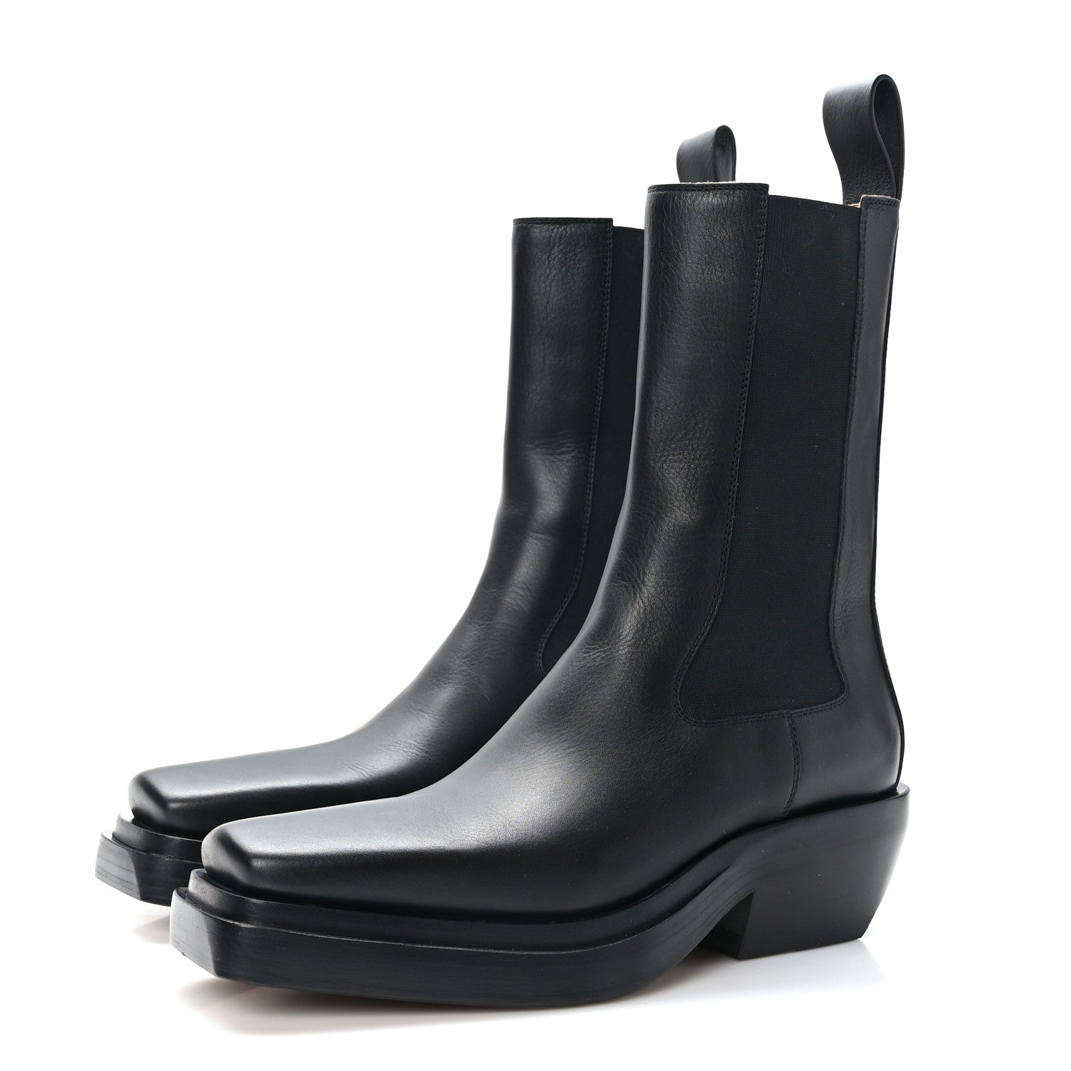 Bottega Veneta Calfskin Lean Mid-Calf Boots 37.5 Black 3 of 7