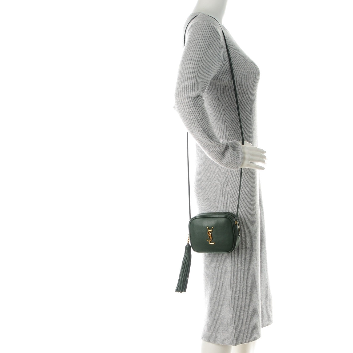 Saint Laurent Calfskin Monogram Blogger Bag Vert Fonce 2 of 7