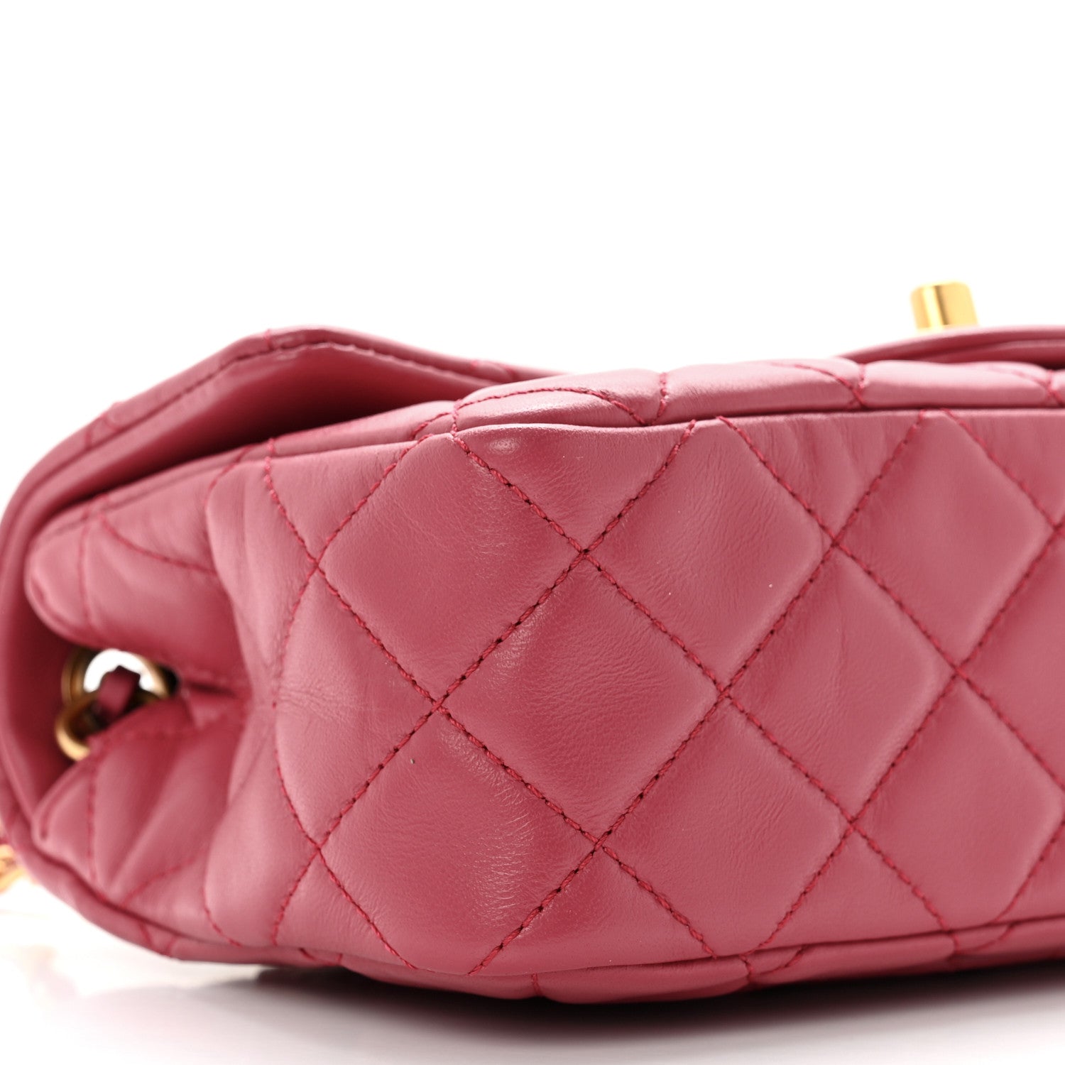 Chanel Lambskin Quilted Mini Rectangular Pearl Crush Flap Fuchsia 7 of 8