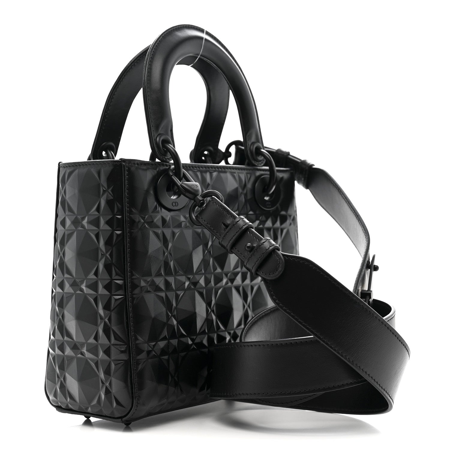Christian Dior Calfskin Cannage Diamond Small My ABCDior Lady Dior Black 3 of 11