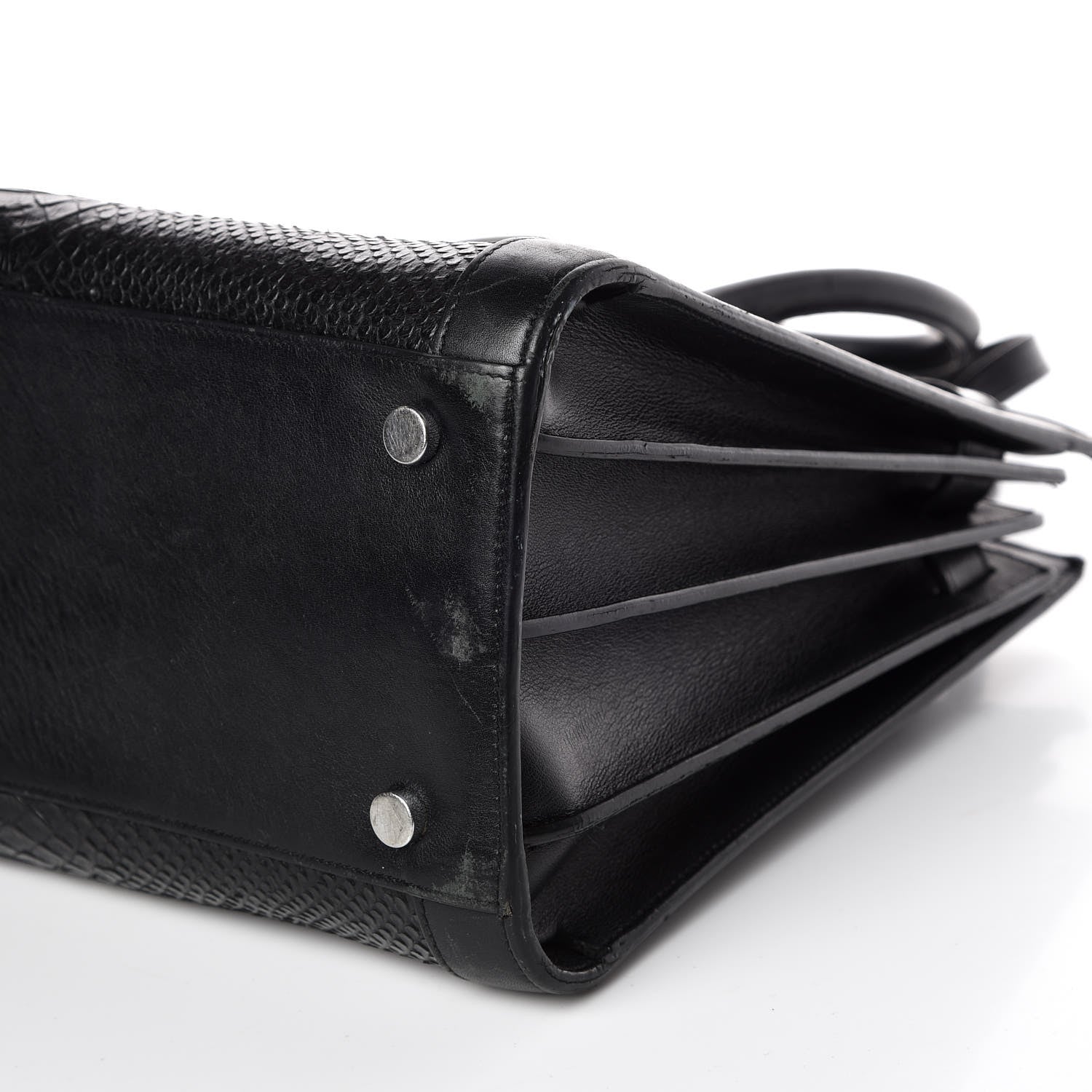 Saint Laurent Python Calfskin Embossed Small Sac de Jour Black 7 of 15