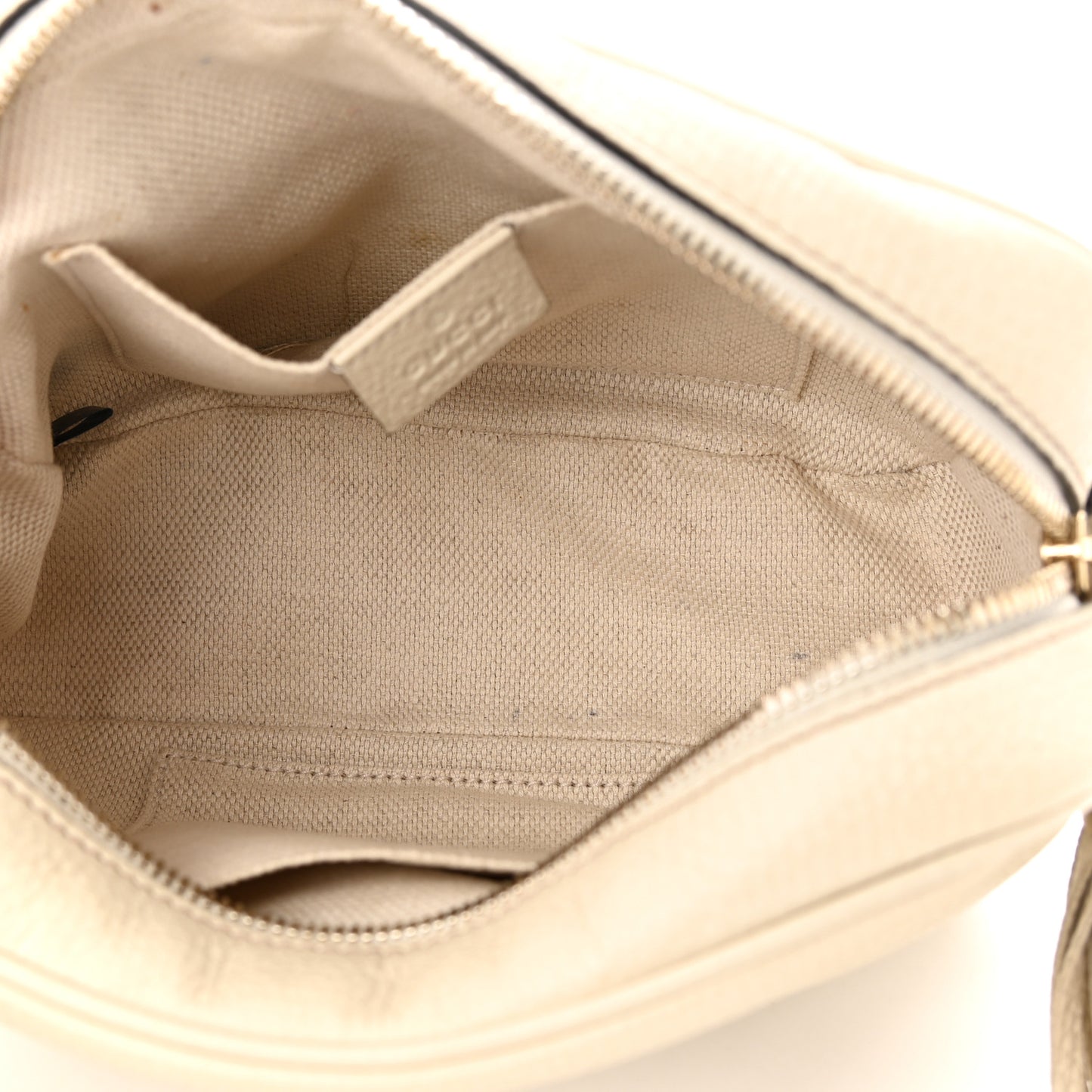 Pebbled Calfskin Small Soho Disco Bag Off White