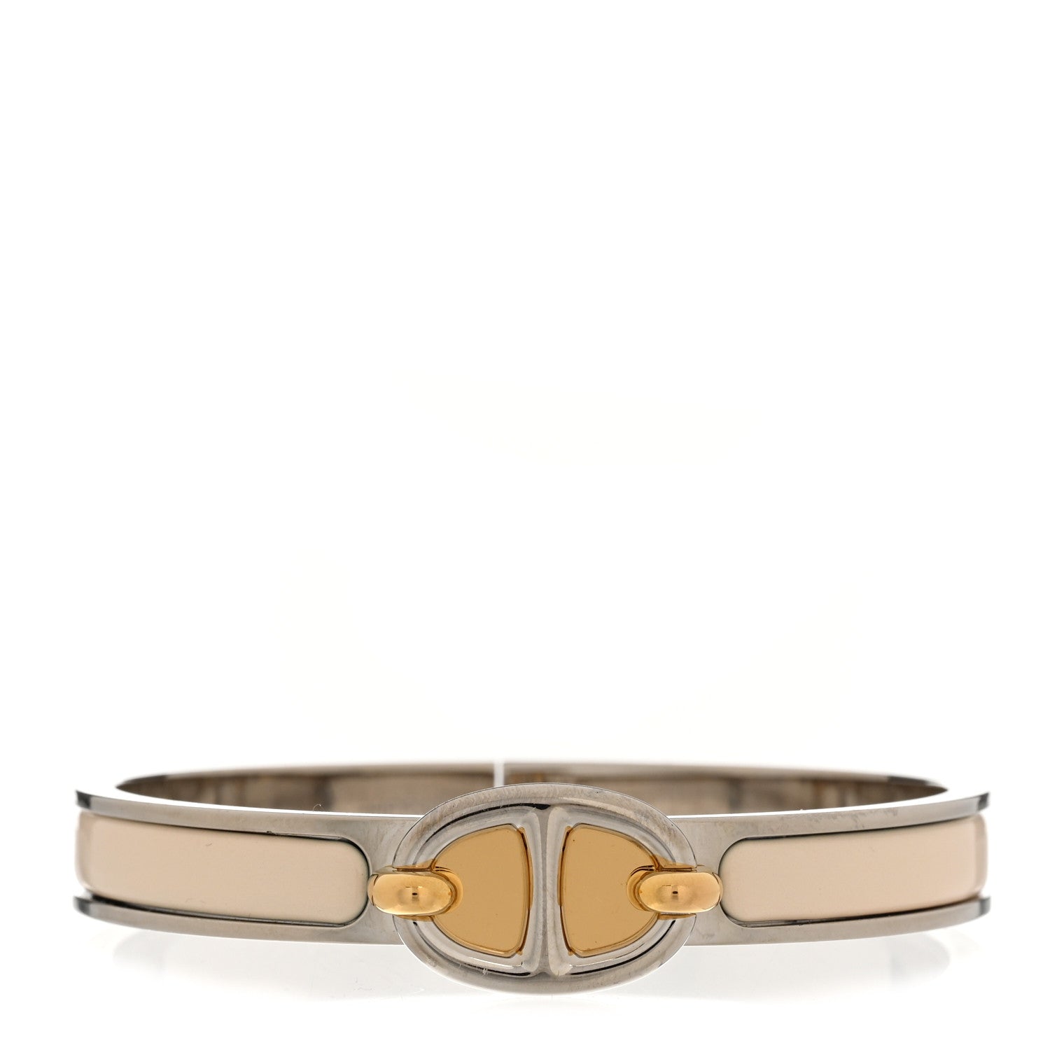 Hermes Enamel Mini Clic Chaine d'Ancre Bracelet PM Creme 1 of 5