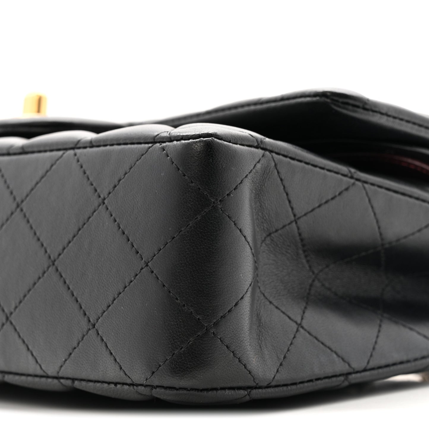 Lambskin Quilted Medium Double Flap Black