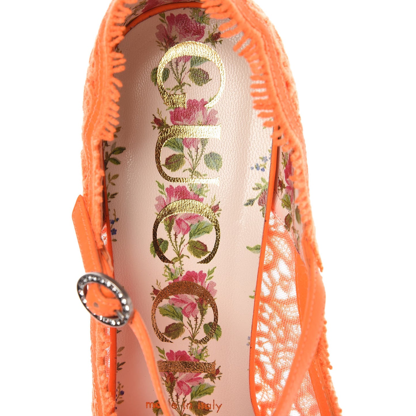 Lace Pizzo Venice Pumps 38.5 Orange Fluo