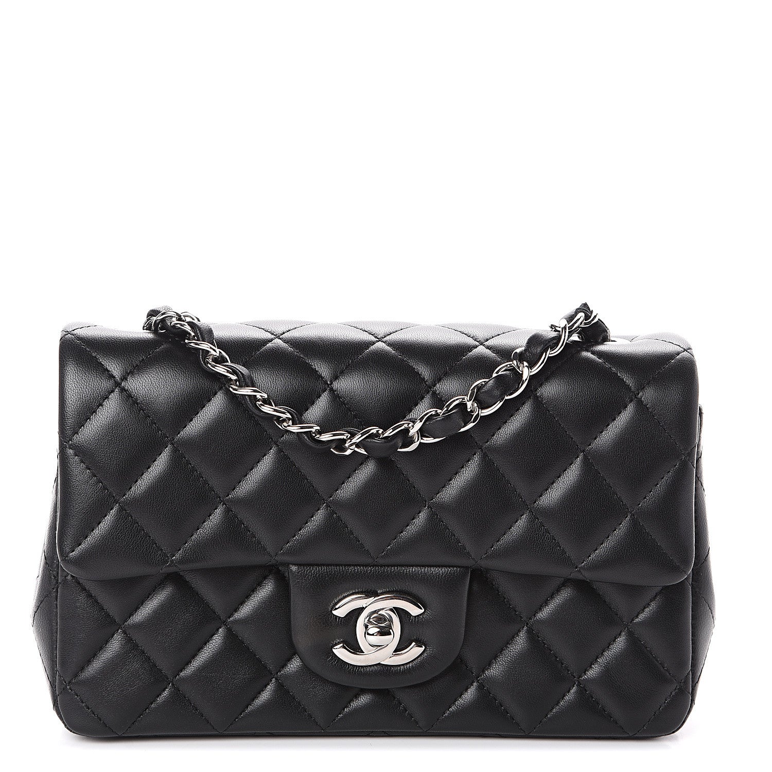 Chanel Lambskin Quilted Mini Rectangular Flap Black 1 of 8