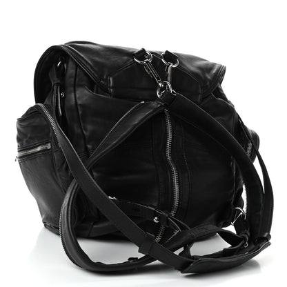 Alexander Wang Lambskin Marti Backpack Bag Washed Black Rhodium Hardware 2 of 4