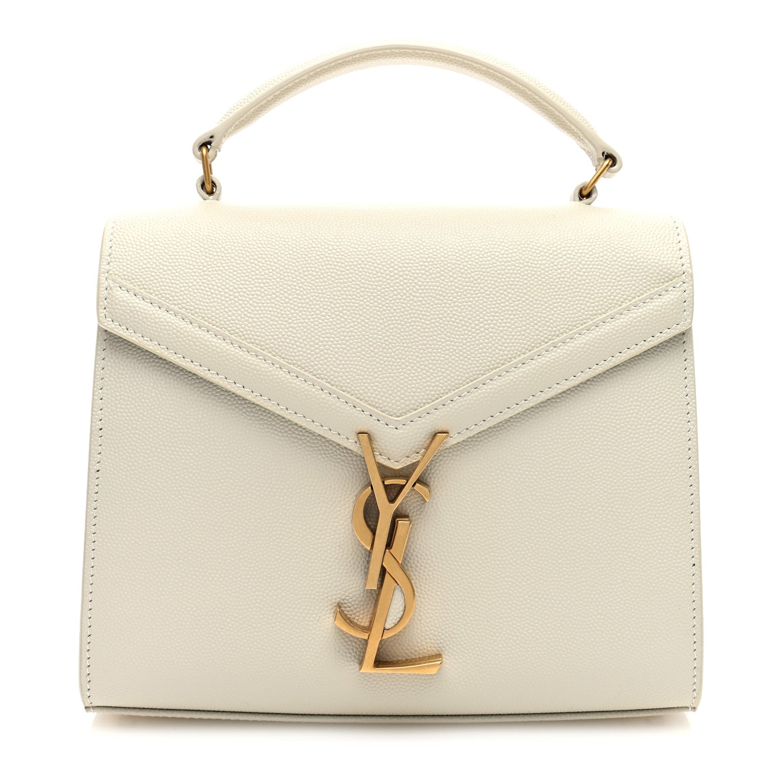 Saint Laurent Grain de Poudre Mini Classic Monogram Cassandra Top Handle Crema Soft Rouge Legion 1 of 9
