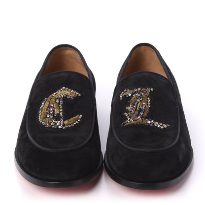 Christian Louboutin Veau Velours Mens Laperouse Flat Loafers 41 Black 2 of 8