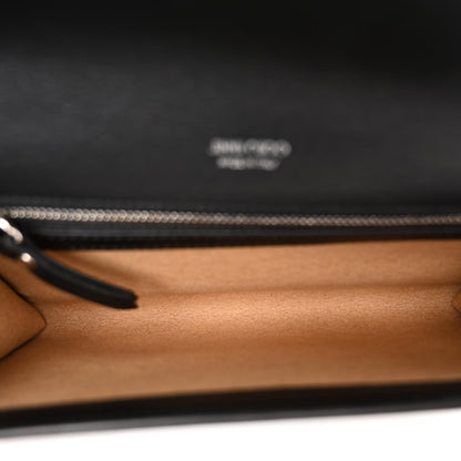 Jimmy Choo Smooth Calfskin Crystal Embellished Chain Wallet Black 5 of 10