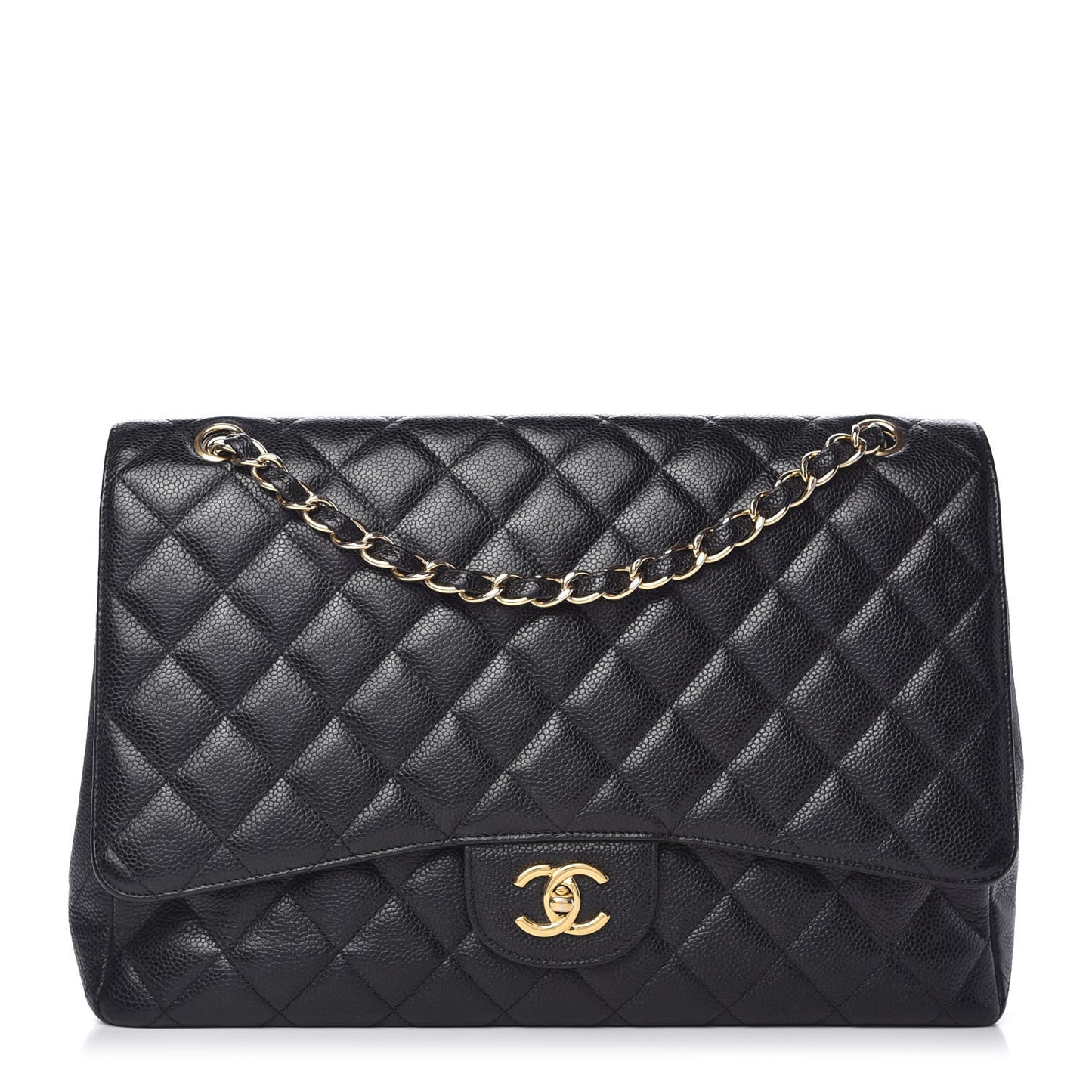 Caviar Quilted Maxi Single Flap Black