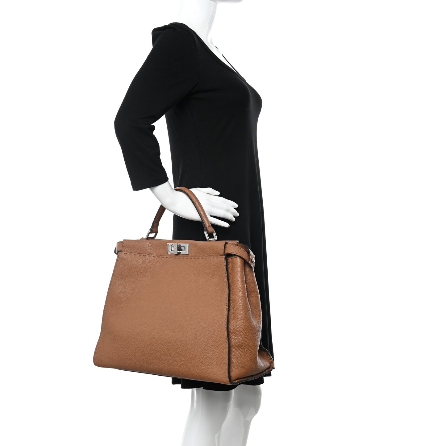 Cuoio Romano Selleria Bi-Color Large Peekaboo Iconic Satchel Mou Deserto