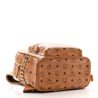MCM Visetos Small Side Stud Stark Backpack Cognac 4 of 15