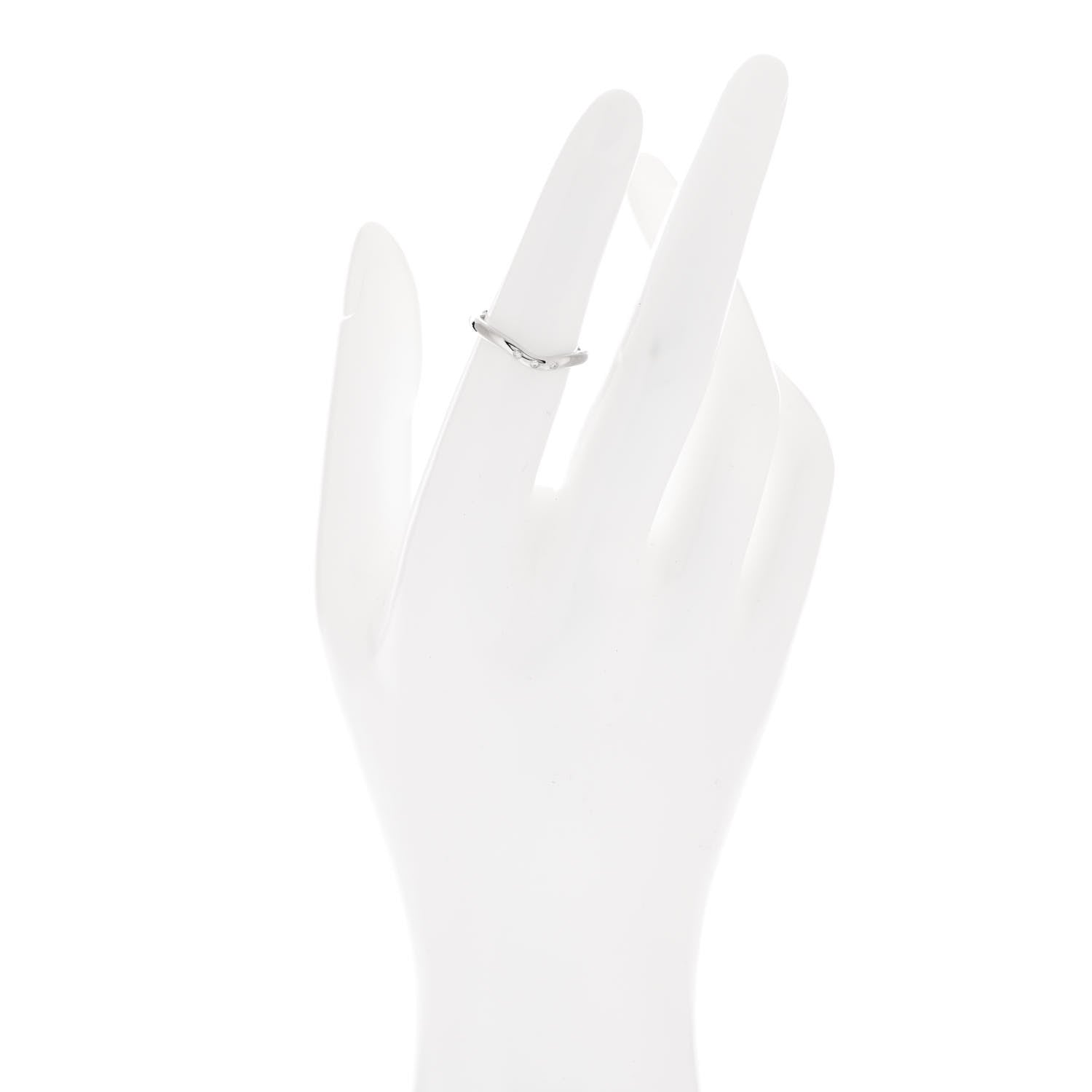 Tiffany 18K White Gold Diamond Elsa Peretti Wedding Band Ring 49 5 2 of 5