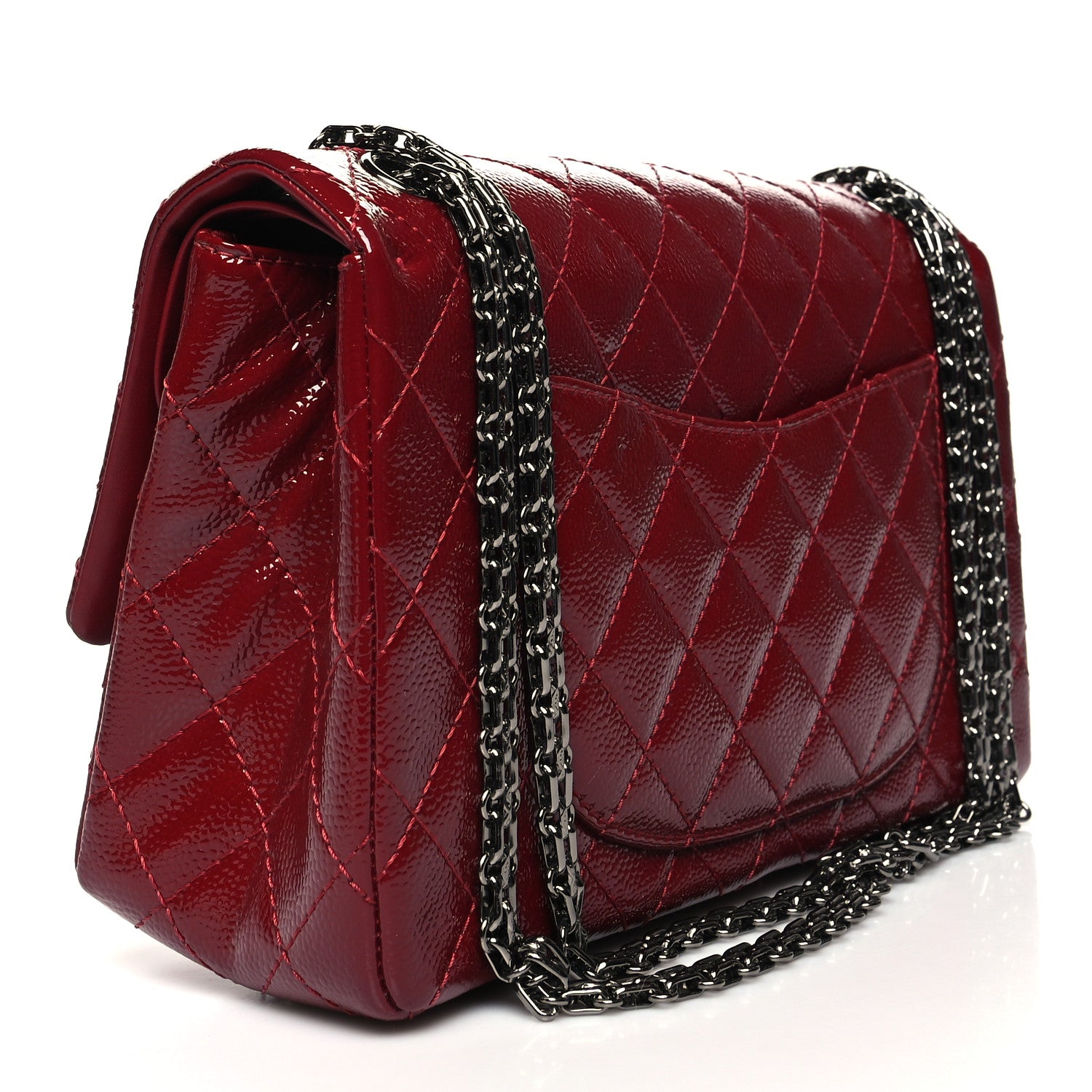 Chanel Patent Caviar Quilted 2.55 Reissue 226 Flap Burgundy 3 of 11